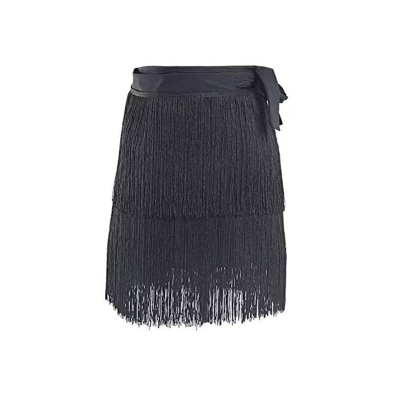 Adult Latin dance hip towel female irregular streaming apron apron Latin Practice Dance Short Skirts