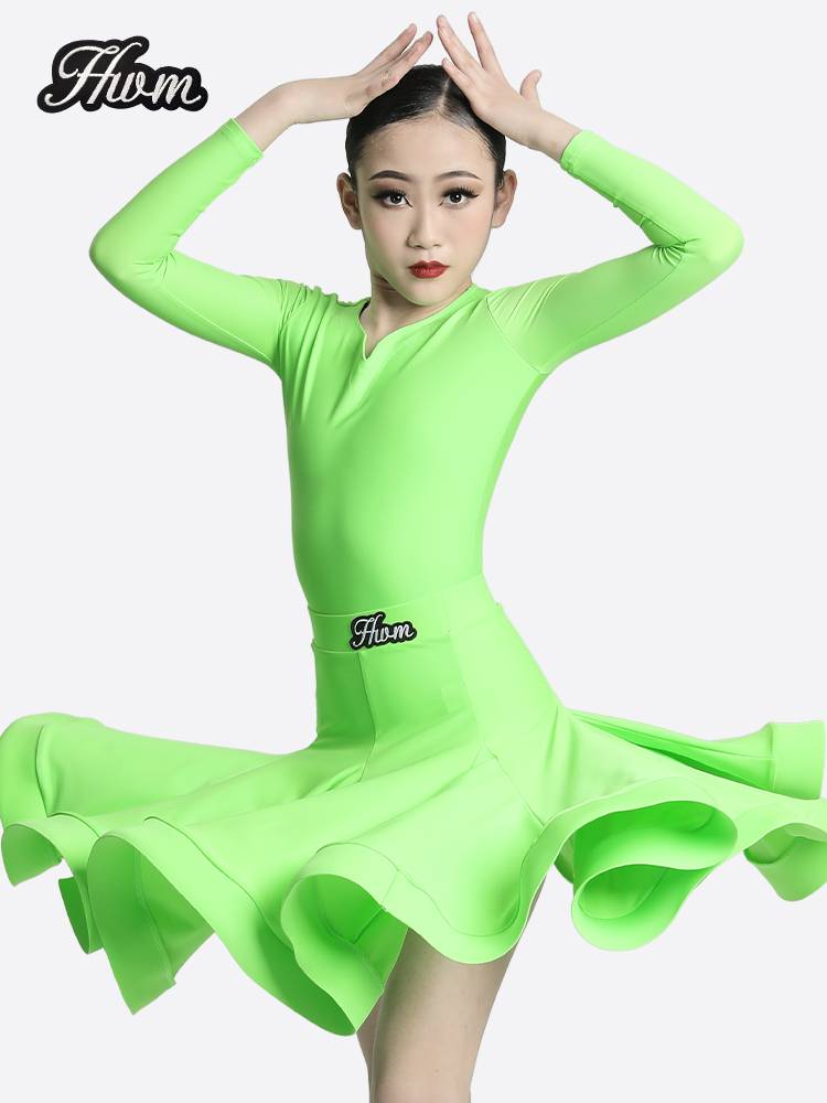 Red Dance Charm Latin Dance Series Girl Black Pond Standard Latin Dance Standardment Services Children's Advanced Sensors Series