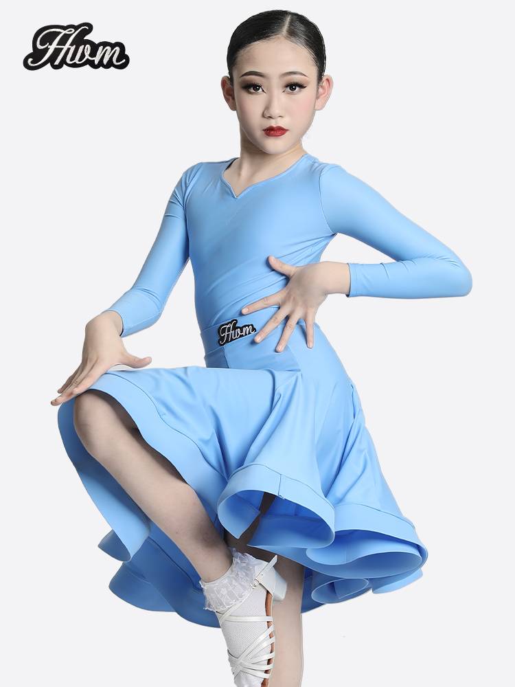 Red Dance Charm Latin Dance Series Girl Black Pond Standard Latin Dance Standardment Services Children's Advanced Sensors Series