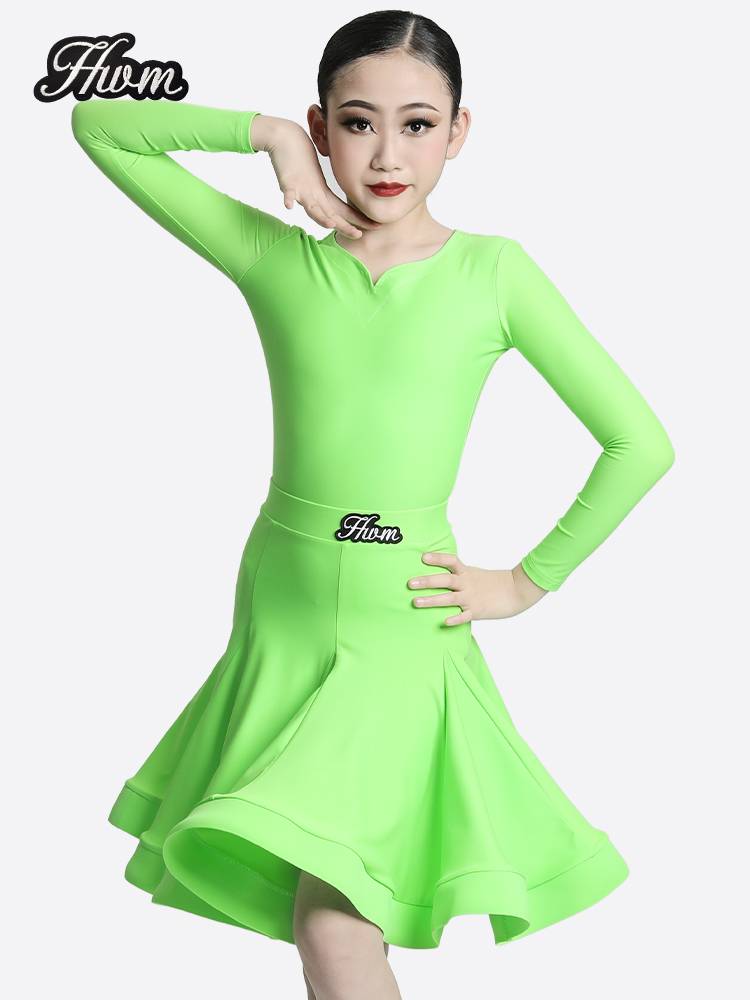Red Dance Charm Latin Dance Series Girl Black Pond Standard Latin Dance Standardment Services Children's Advanced Sensors Series
