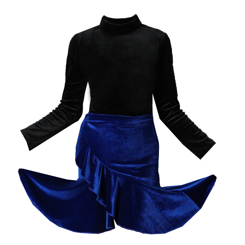 2022 Girls and Children's New Latin Dance Dance Fun Leader Autumn and Winter Latin Standard Standardment Standard for Latin Performance Clothing