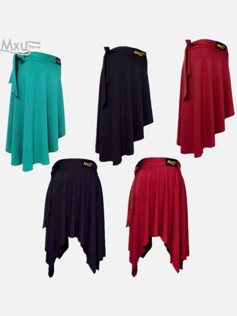 Adults -type Latin dance skirt lace -up skirt irregular dance exercise skirt square dance play apron