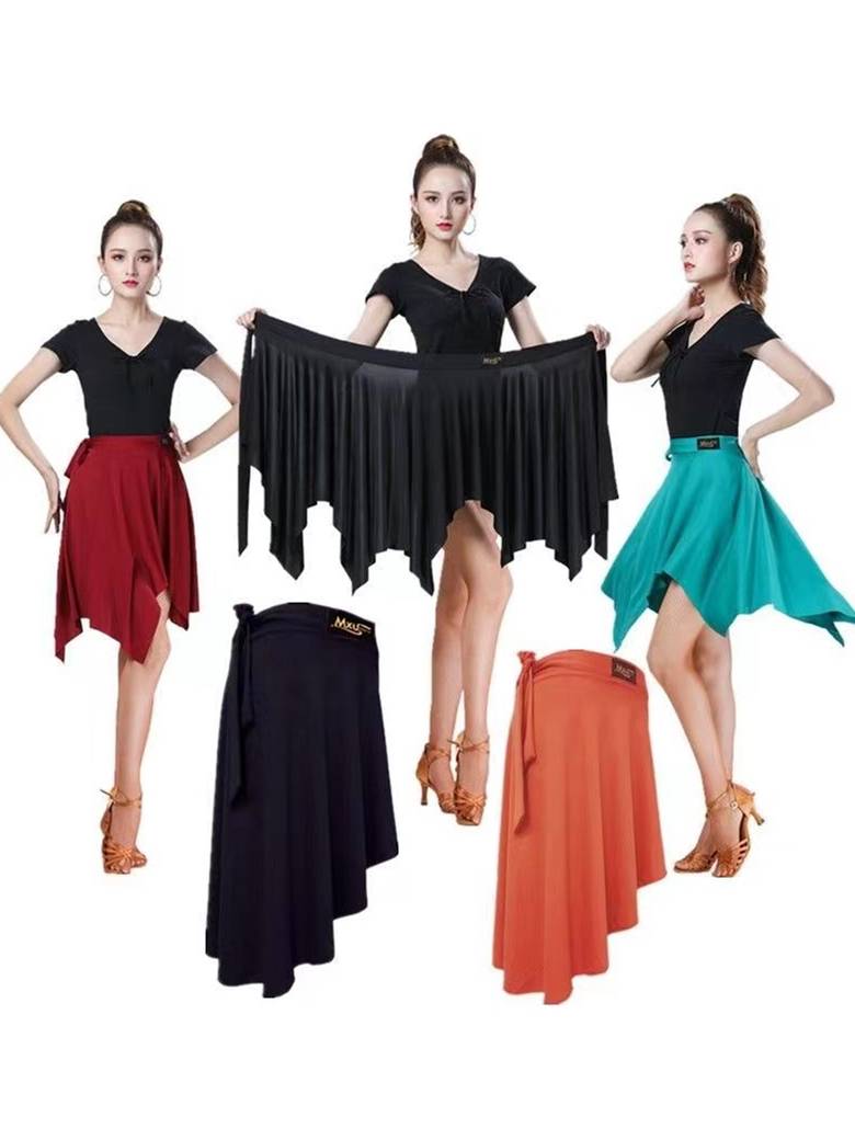 Adults -type Latin dance skirt lace -up skirt irregular dance exercise skirt square dance play apron