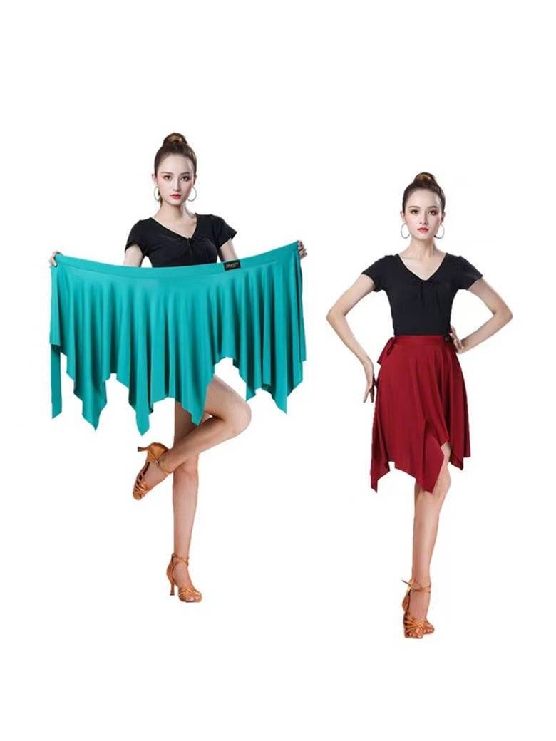 Adults -type Latin dance skirt lace -up skirt irregular dance exercise skirt square dance play apron