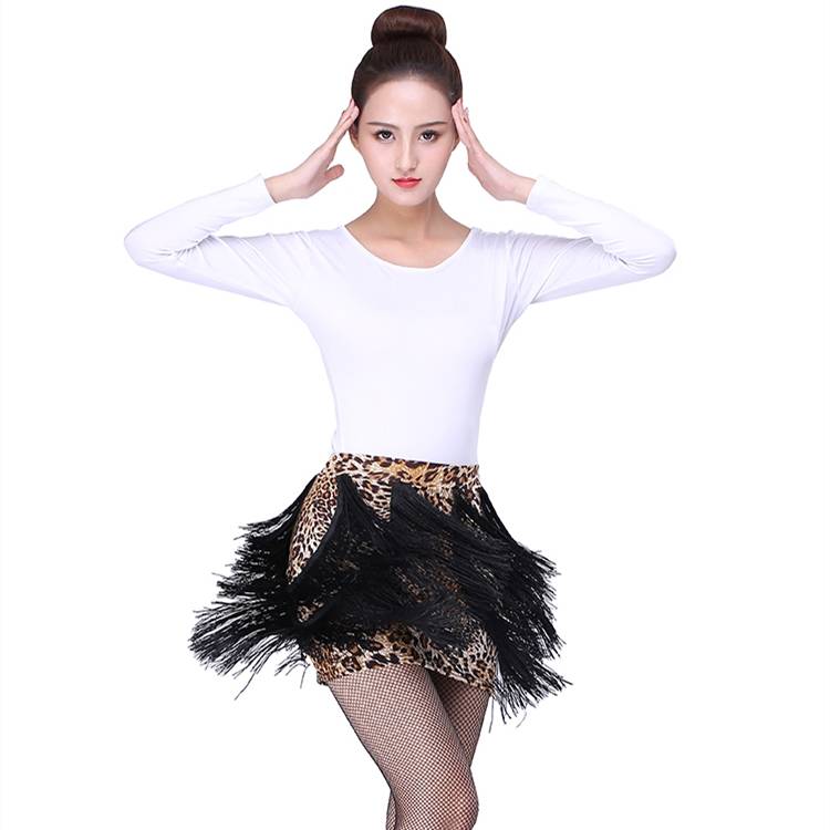 Promotion Summer Latin Dance Costume Female Adult Practice Uniform Latin Skirt Boiler Hip Flow Skirt Set