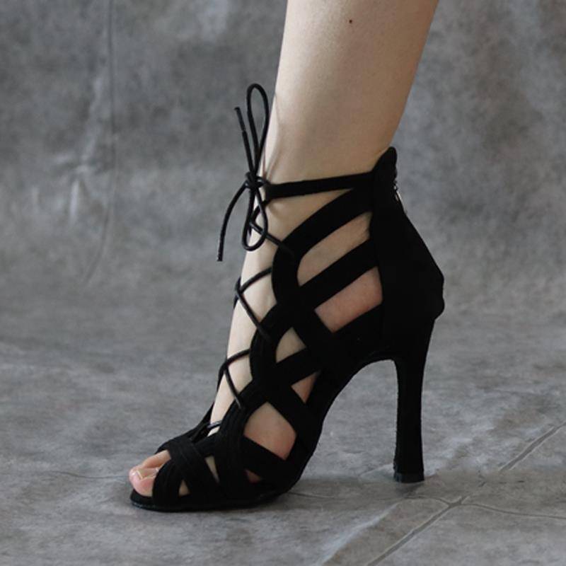 2024 professional Latin dance shoes women's adult medium and high heel modern jazz dance shoes soft bottom fashion customization