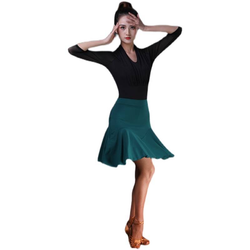 Latin dance skirt new practice clothing female adult skirt fishtail skirt under the game dance performance clothing