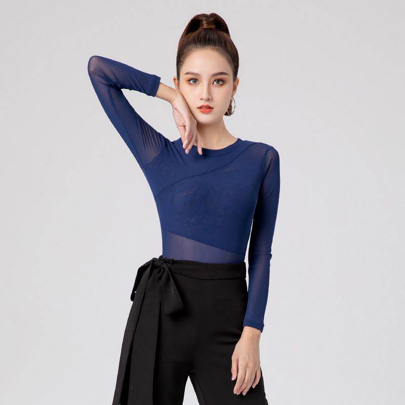 New Latin dance clothing top female adult jumping country standard Modern dance conjoined professional body body practice uniform