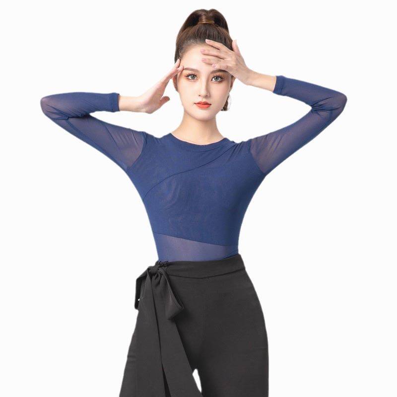 New Latin dance clothing top female adult jumping country standard Modern dance conjoined professional body body practice uniform