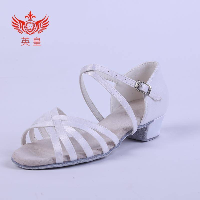 Latin Dance Girls and Girls Beginner Children's Soft -bottom White Dance Shoes Dance Shoes Performance Competition