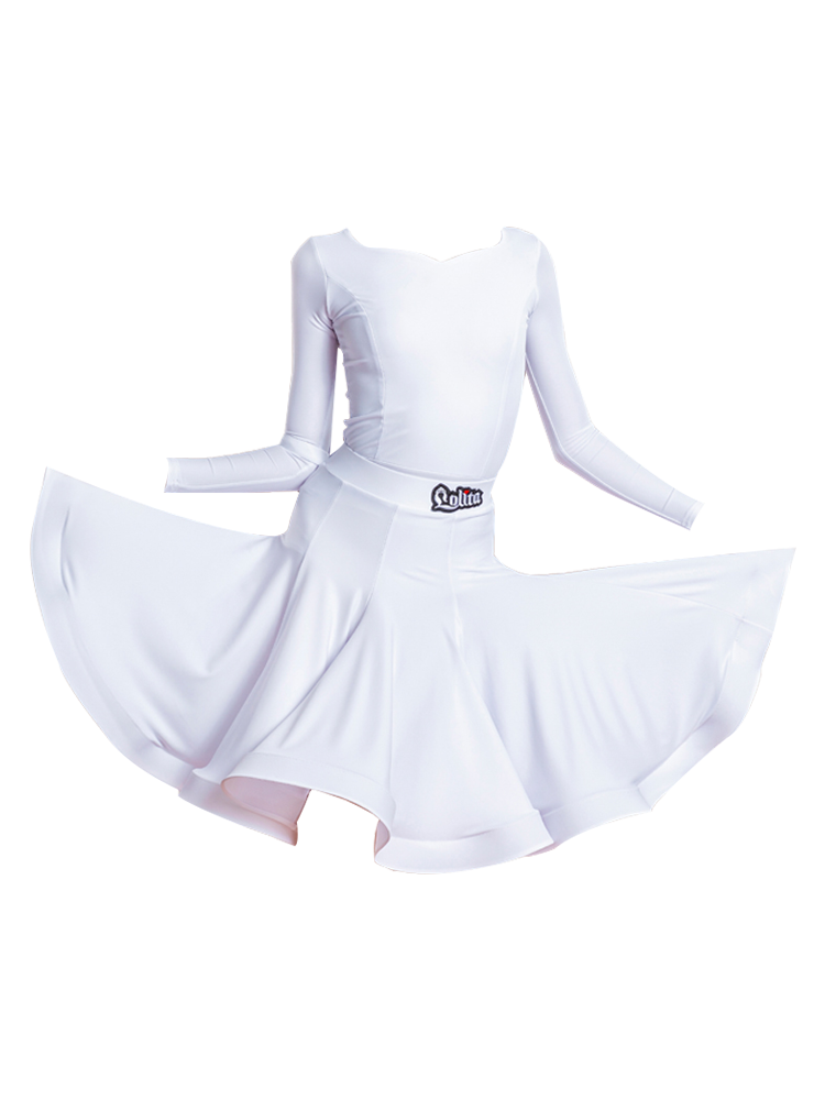Lolita Spring and Summer long -sleeved Latin dance skirt Children children's competition stipulate professional competition test suit suit