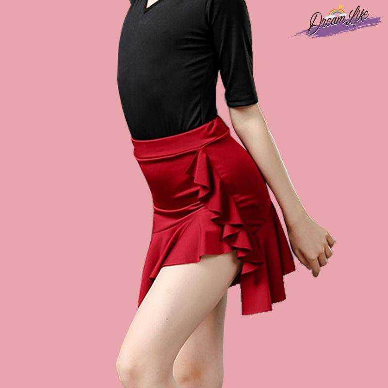 2024 new professional Latin dance service girl summer short -sleeved exercise contest high -end regulations dance skirt set