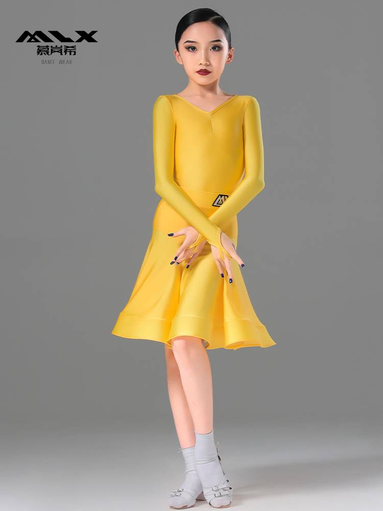 Mu Lanxi 2024 new children's Latin dance service girl competition clothing professional dance test standards stipulated