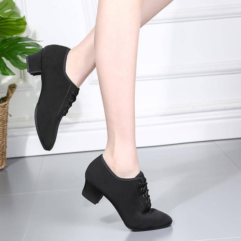 Latin Dance Shoes Women's Friendship Dance Dance Shoes Soft Wave Mid -High -Hee Square Dance Shoes Teacher Water Soldiers Dance Shoes Adult