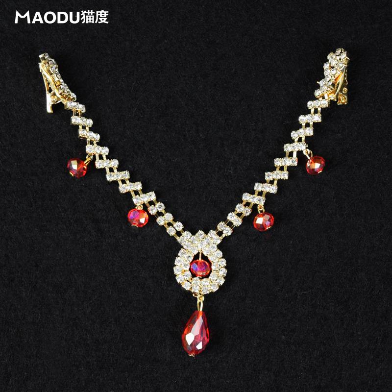 Latin dance head jewelry new children's competition accessories inlaid professional performance head chain rhinestone earrings performance