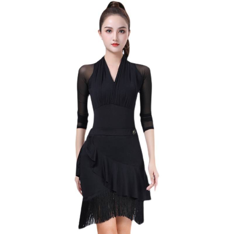 Latin dance skirt new practice clothing female adult half -bodies skirt skirt under the game dance performance clothing