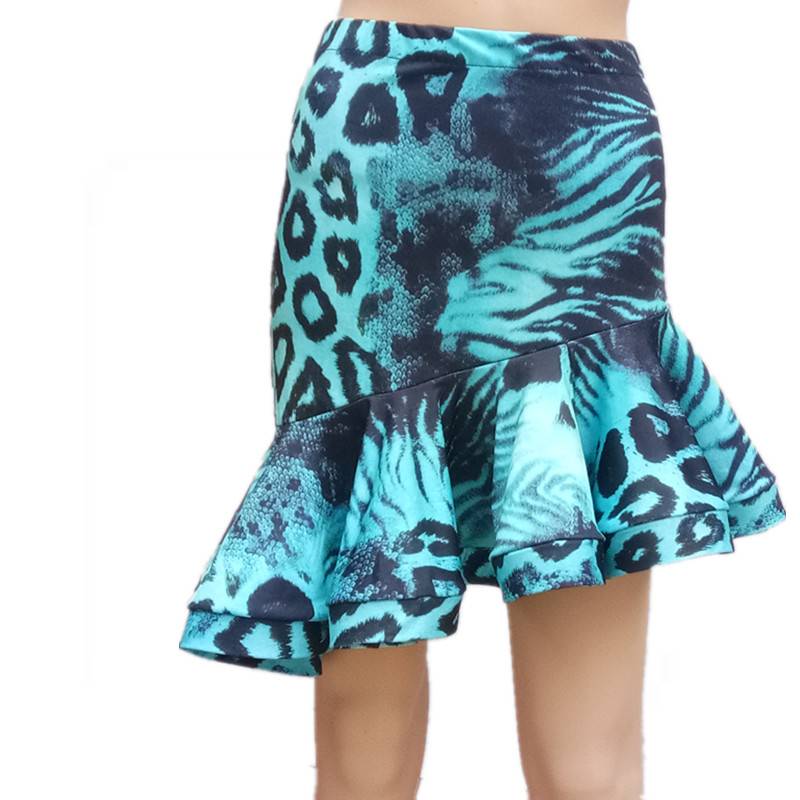 Latin dance skirt hip skirt lace fishtail skirt Latin dance dance skirt women's performance clothes printed fish bone skirt