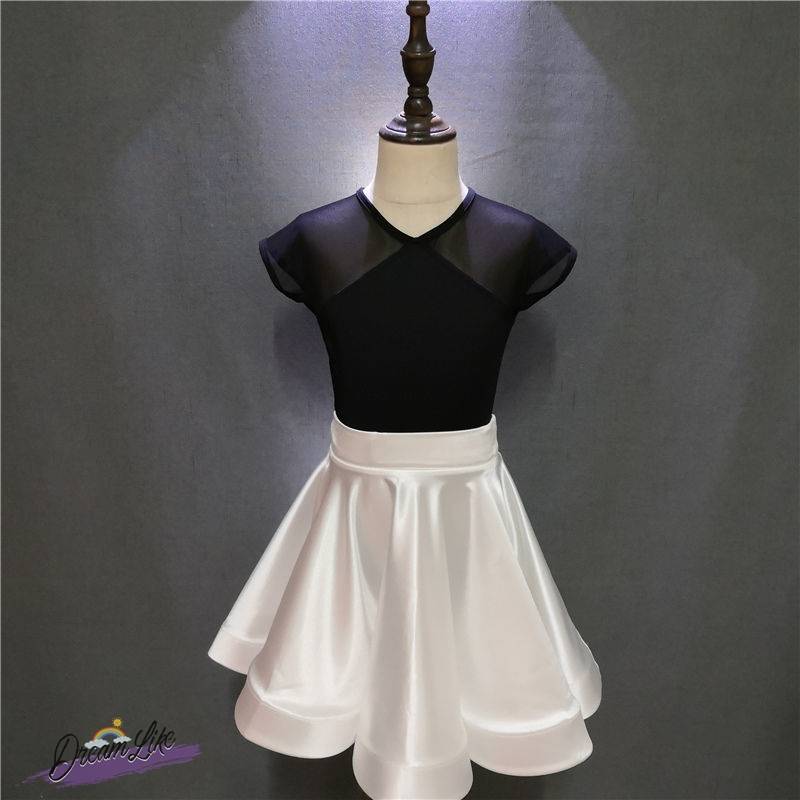 Children's Latin dance clothing Children 2023 summer competition exercises sleeveless performance clothing girl Latin dance skirt