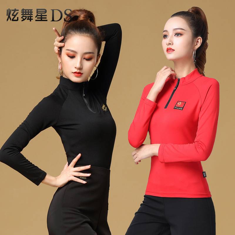 Spot Latin dance, adult female Mo S, dance clothing high -coordinated dance training, long -sleeved dancing service spring