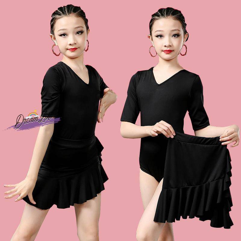 Black sleeve top and black dress