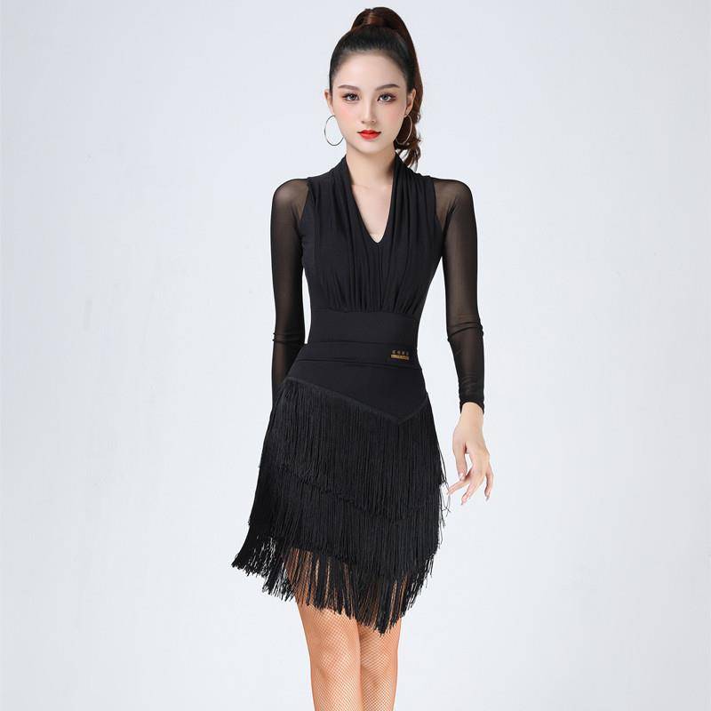 High-end Latin troupe, new dress for adult, long-tied, long-skirt, low-skirt dance contest