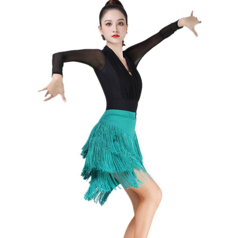 High-end Latin troupe, new dress for adult, long-tied, long-skirt, low-skirt dance contest