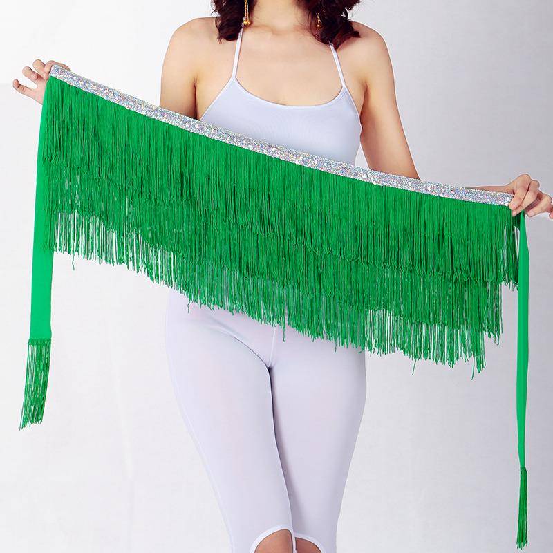 Belly Dance Dance Ribbon Sushable Turbal Towel Latin Latin Dance Tiewa Limin Chain Practice Performance Skirt