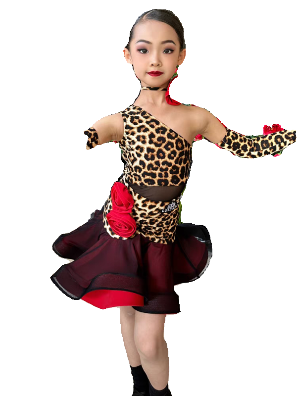 Miman interstellar Latin dance performance clothing competition clothes practice clothing leopard print