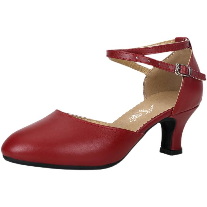 Shinpraddin Dance Shoes Adult Ladies Square Dance Shoes Mid -Heel Soft Bottom Dance Shoes New Dance Dance Shoes