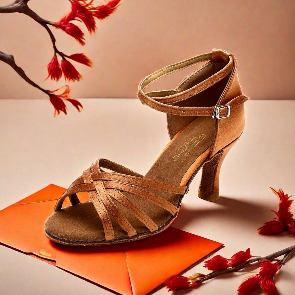 2024 new Musan Lady Latin Dance Shoes Adult Sandals Dance Shoes Middle High Heel Summer Professional soft bottom genuine