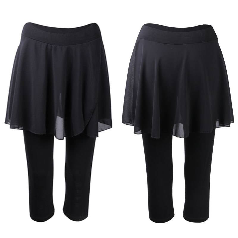 Fake two -piece skirt pants are thin nine -point practice pants dance modern dance ballet gauze skirt pants training pants female