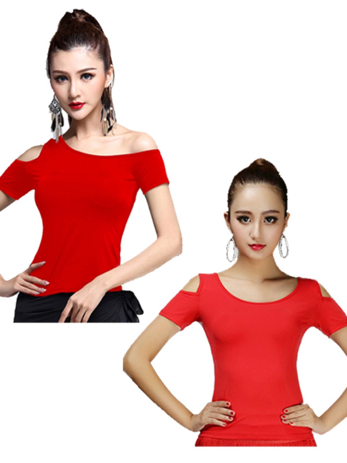 Latin dance long sleeve -shaped body clothes black top dance female professional Lunbachey modern dance training service autumn and winter