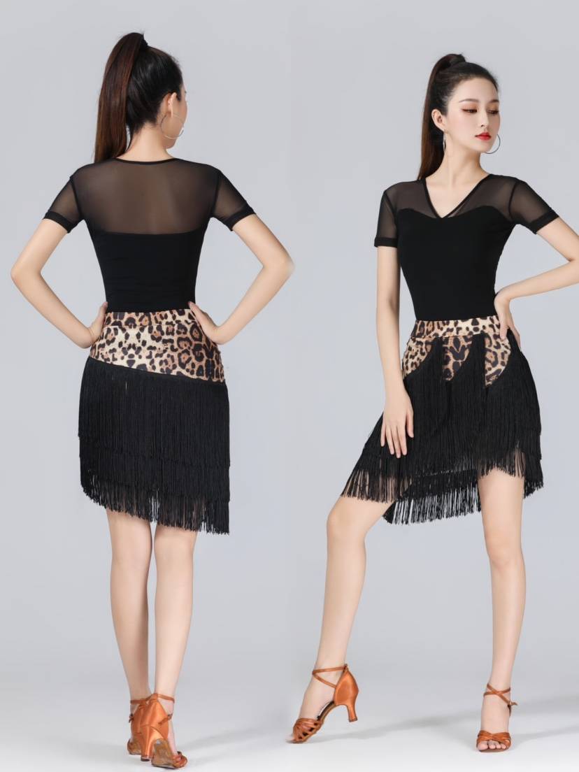 The new Liu Suladdin dance dance skirt adult dance skirt, skirt, short skirt, multi -layer oblique flowing Soviet half skirt