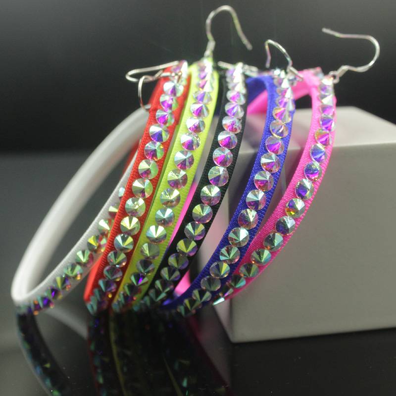 adult Latin dance sticker ear ring national standard dance professional colleges and universities for special model competitions performed black earrings