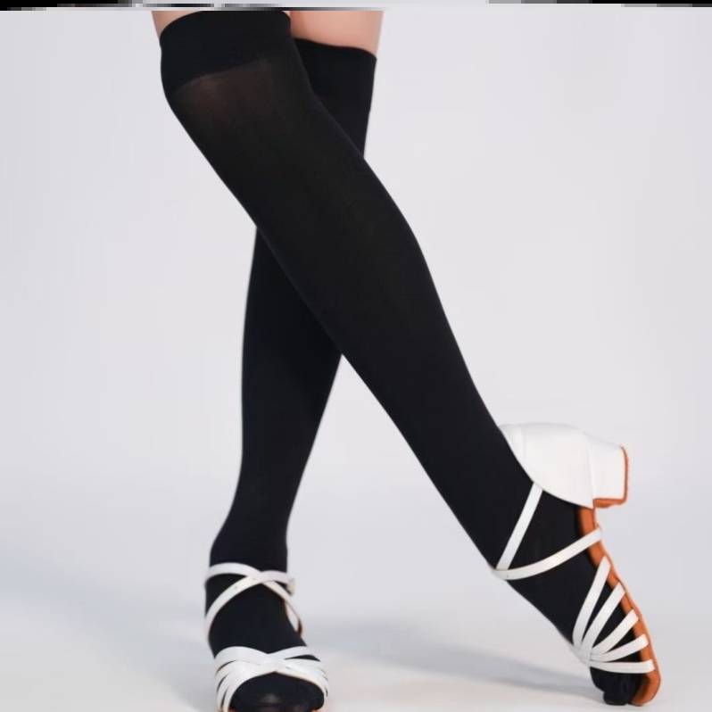Children's Latin Dance Socks Summer Latin Dance Socks Stockings Girl So Mock Girls Bottom Latin Latin Cross -knee Socks