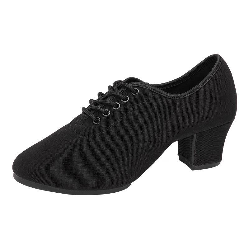 Adult outdoor square dance shoes Oxford cloth professional training thick heels, medium heel dancing Latin dance shoes