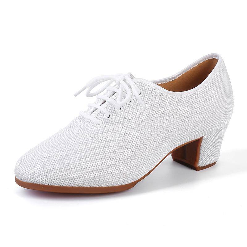 New women's Latin dance shoes practicing teacher square dance dance dancing and modern Oxford cloth -shaped professional soft bottom