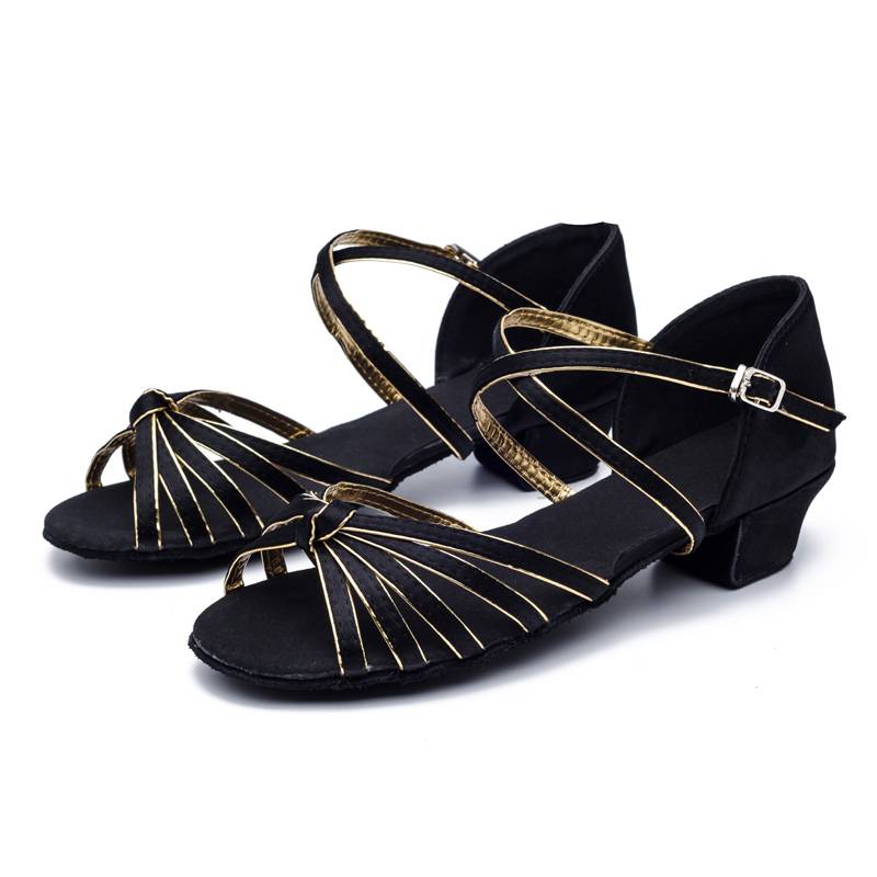 Girls Latin Dance Shoes Children Girl Latin Shoes Soft Sole Dance Shoes Dance Shoes Mid -low -Hee four seasons