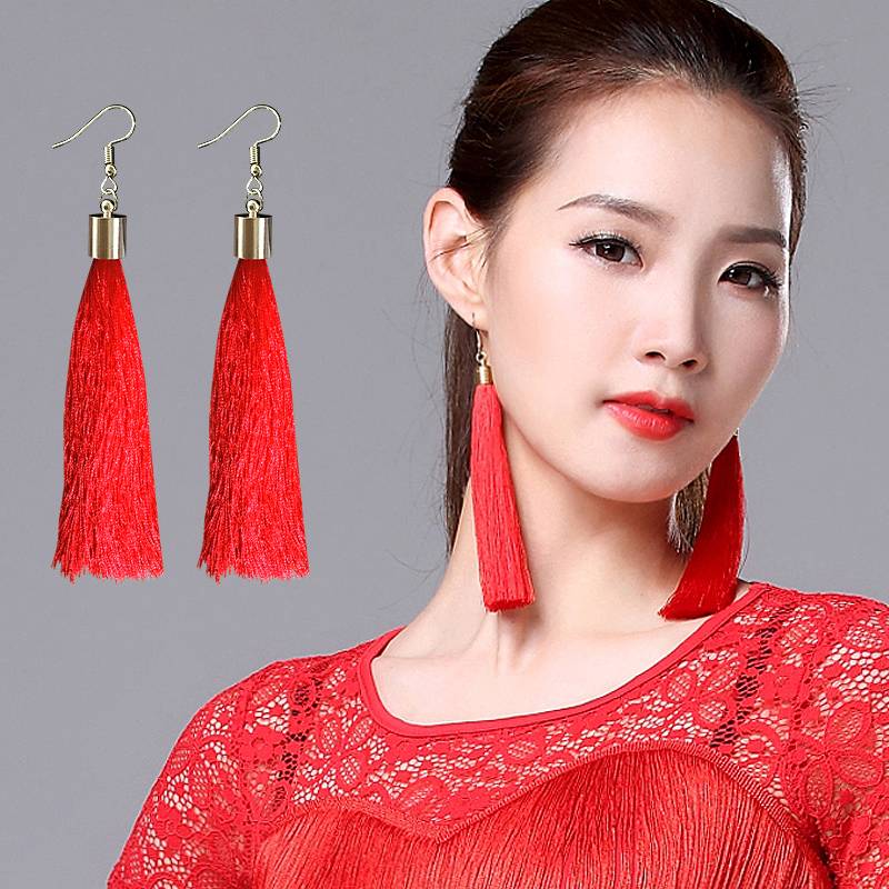 Aida Ding Latin dance earrings earring earrings adult female Liu Su earrings children's Liu Su earrings earring ear clip
