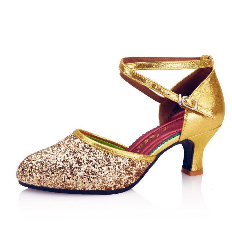 Latin dance shoes female adult middle heel soft bottom dance shoes friendly Modern square dance dance shoes performed four seasons