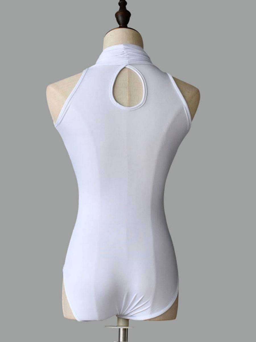Latin dance fashion beauty back long short -sleeved dance clothing modern dancer dance sexy body V -neck national label dance