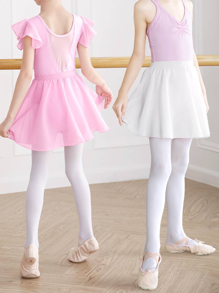 Latin dance skirt children's dance gauze skirt skirt girl dancing outside chiffon skirt black short skirt loose skirt