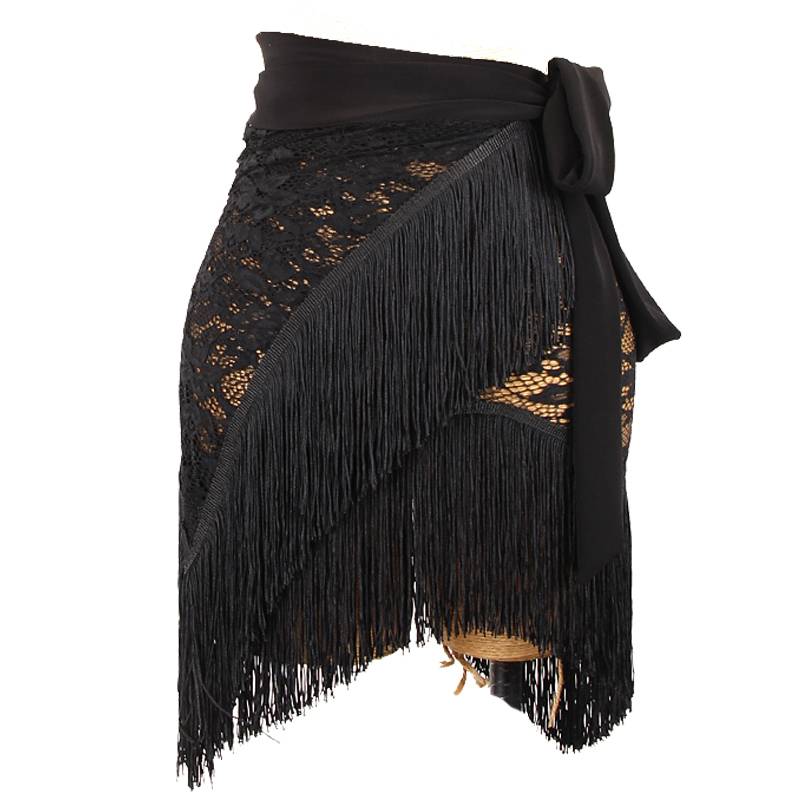 Latin dance service sexy lace hip scarf flowing spoil dynamic legs, long girl adult practice service practice half -body skirt l446