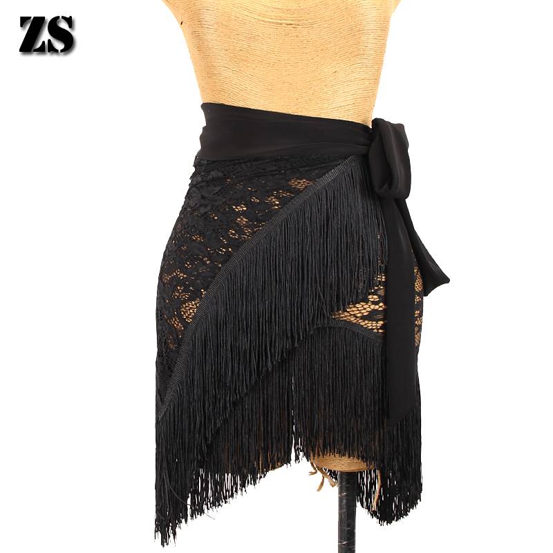 Latin dance service sexy lace hip scarf flowing spoil dynamic legs, long girl adult practice service practice half -body skirt l446