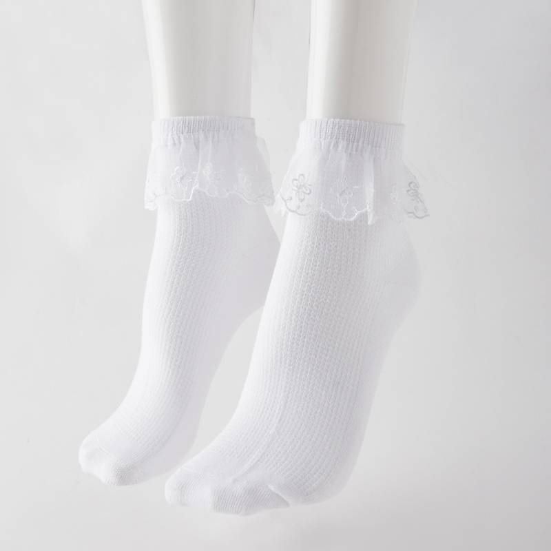 DT Latin dance with girls and children dance practice socks girl dancing white lace sock training competition supplies