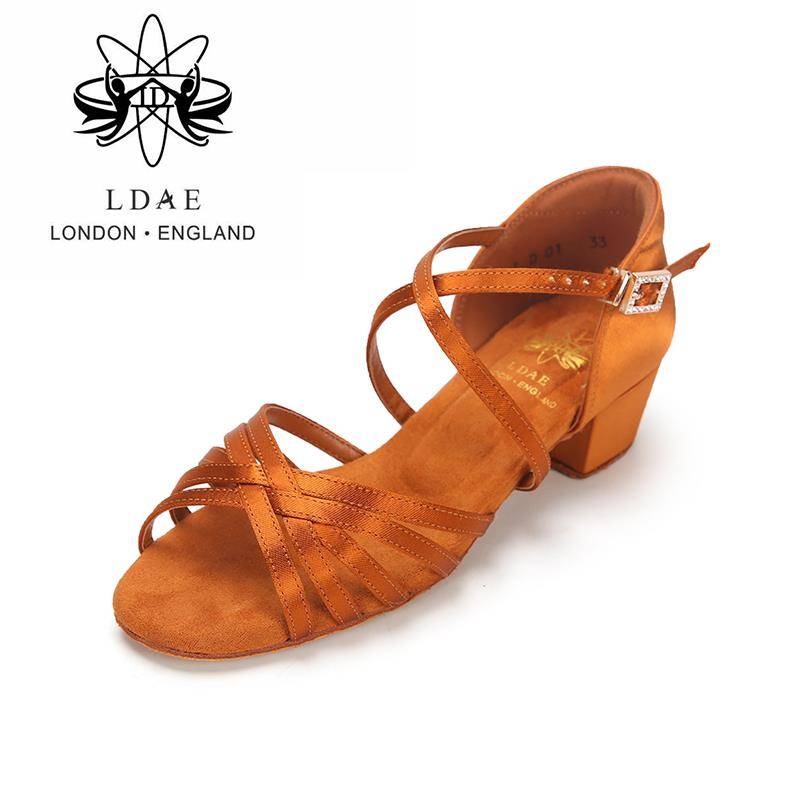 LD Children's Professional Latin Dance Shoes Soft Sole Scholars Practice Girls Girls Girls Low Dancing National Standard Light White Shoes