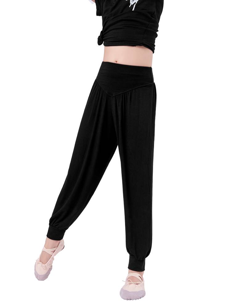 Children's dance pants Latin dance pants autumn female high waist loose practice pants male modern dance Chinese dance dance pants