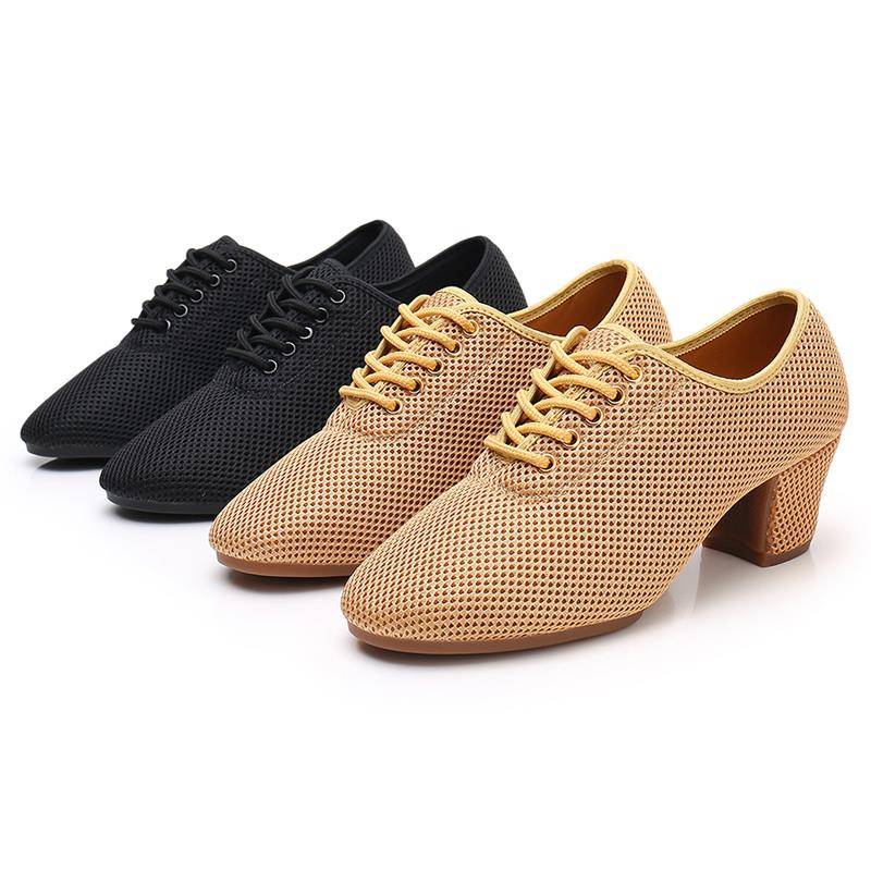 Latin dance shoes adult ladies dancing square dance shoes dance shoes wearing fashion breathable mesh soft base friendship sailor