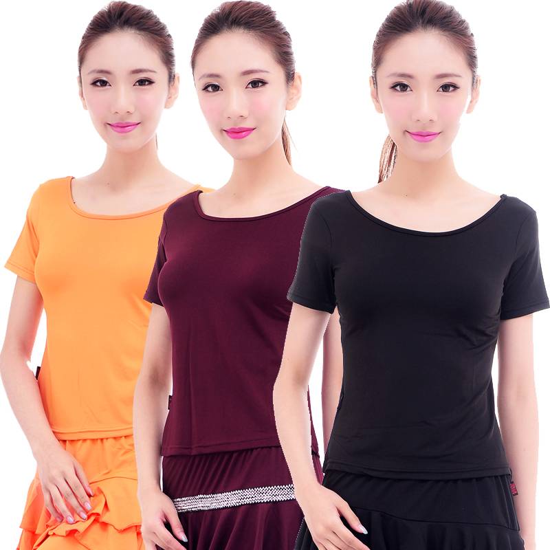 Plaza dance clothing top Latin dance clothing top practice exercise performance service service adult middle -aged and elderly dance