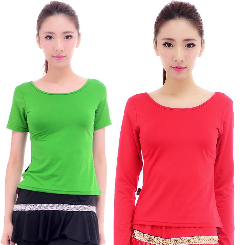 Plaza dance clothing top Latin dance clothing top practice exercise performance service service adult middle -aged and elderly dance